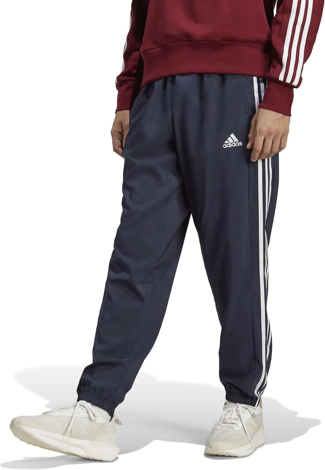 adidas Men's Aeroready Essentials Woven 3-Stripes Tapered Pants