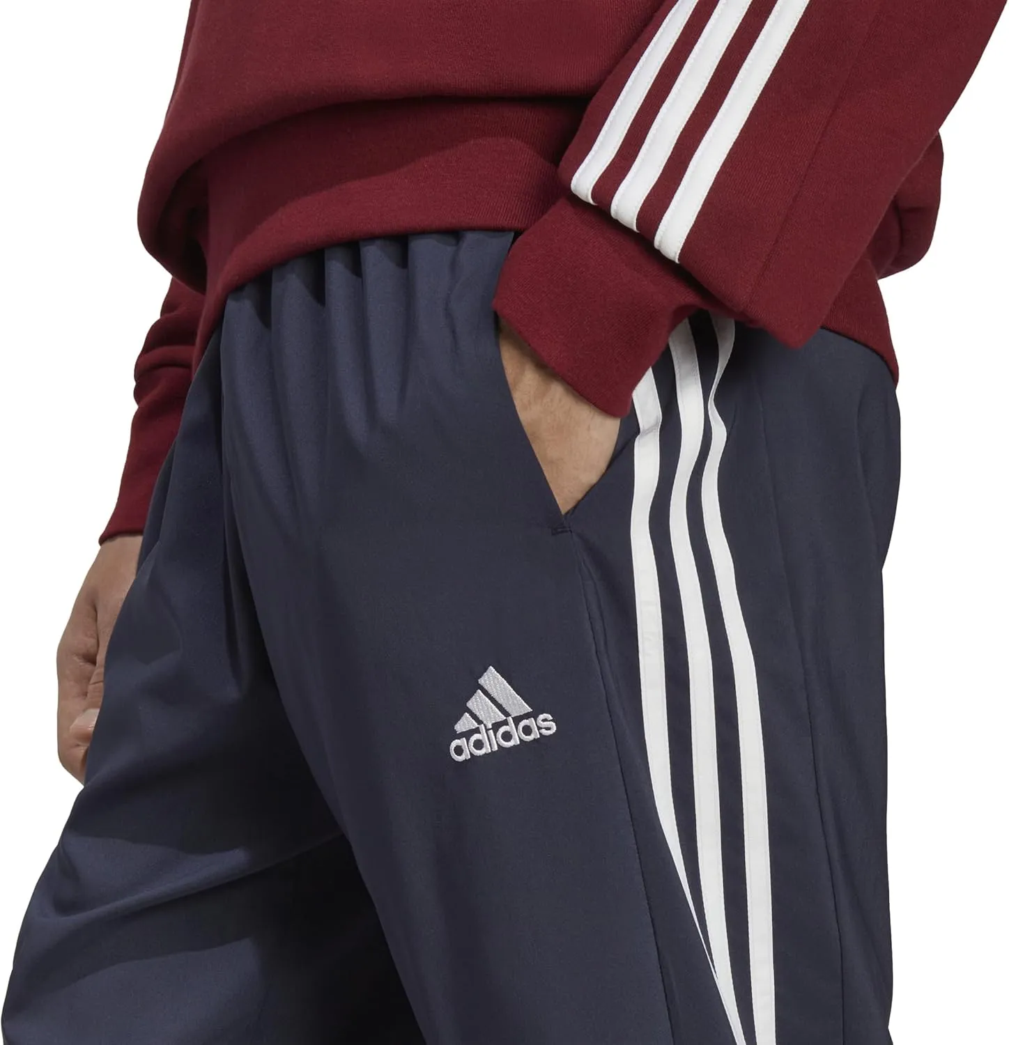 adidas Men's Aeroready Essentials Woven 3-Stripes Tapered Pants