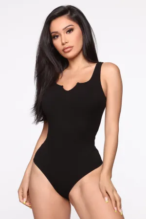 Alexa Ribbed Bodysuit - Black