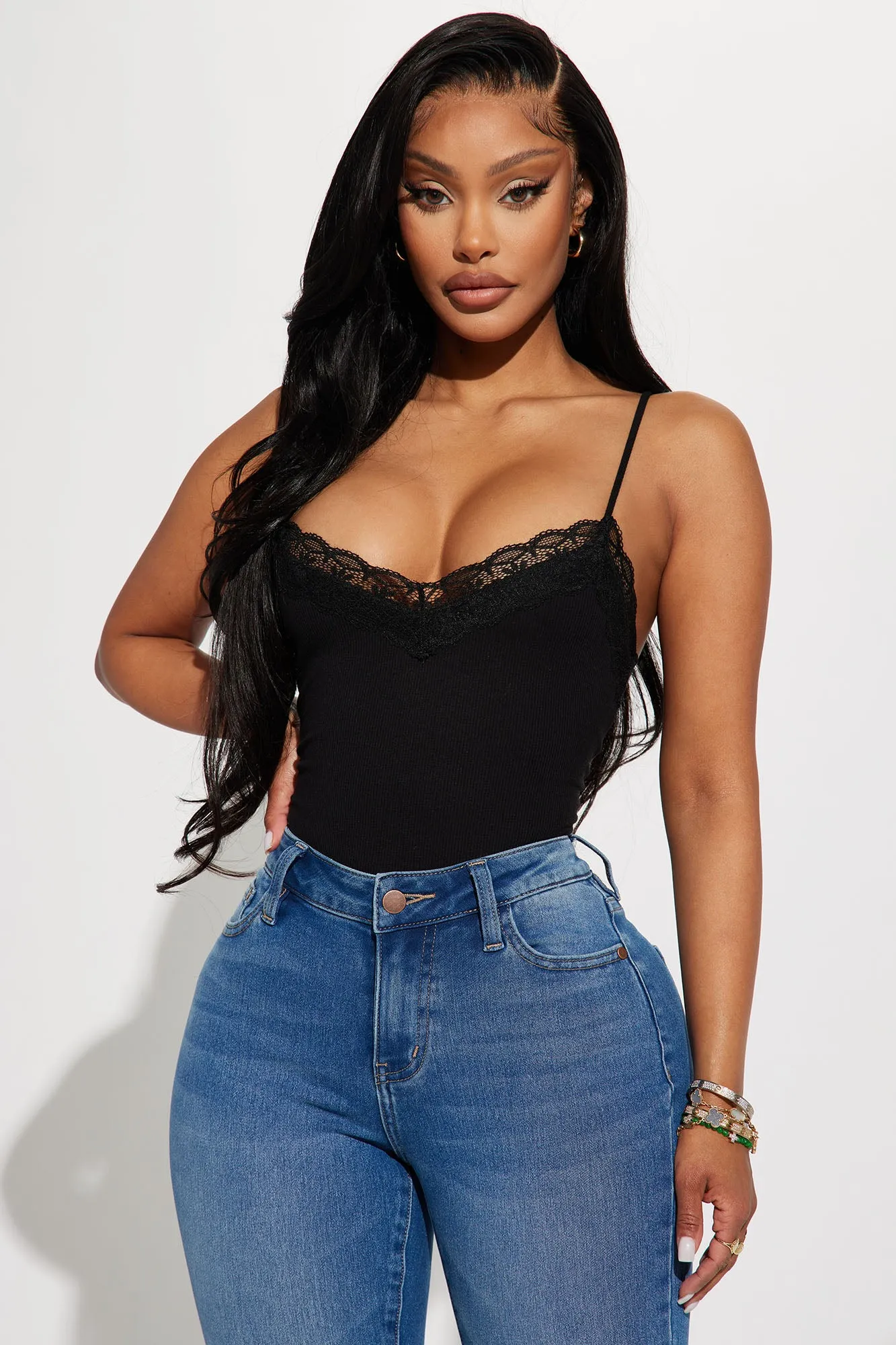 Always Cute Ribbed Bodysuit - Black