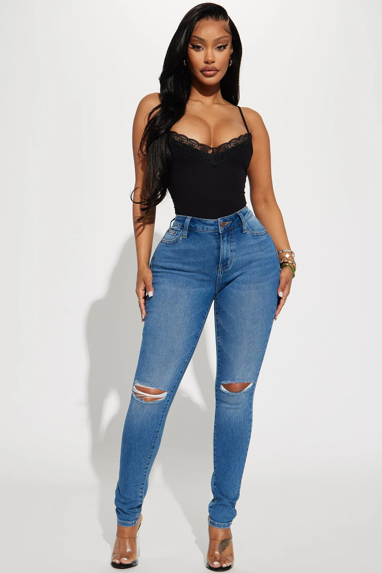 Always Cute Ribbed Bodysuit - Black