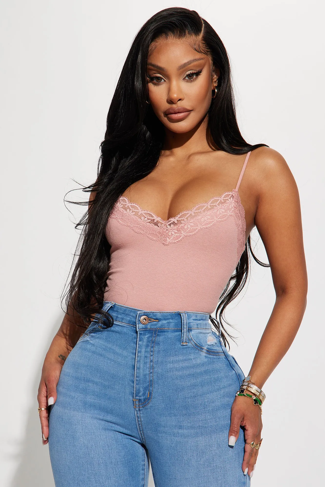 Always Cute Ribbed Bodysuit - Mauve