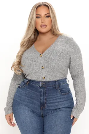 Aria Ribbed Top - Heather Grey