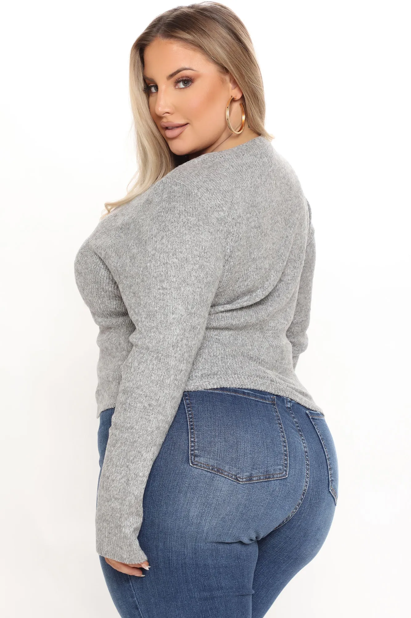 Aria Ribbed Top - Heather Grey