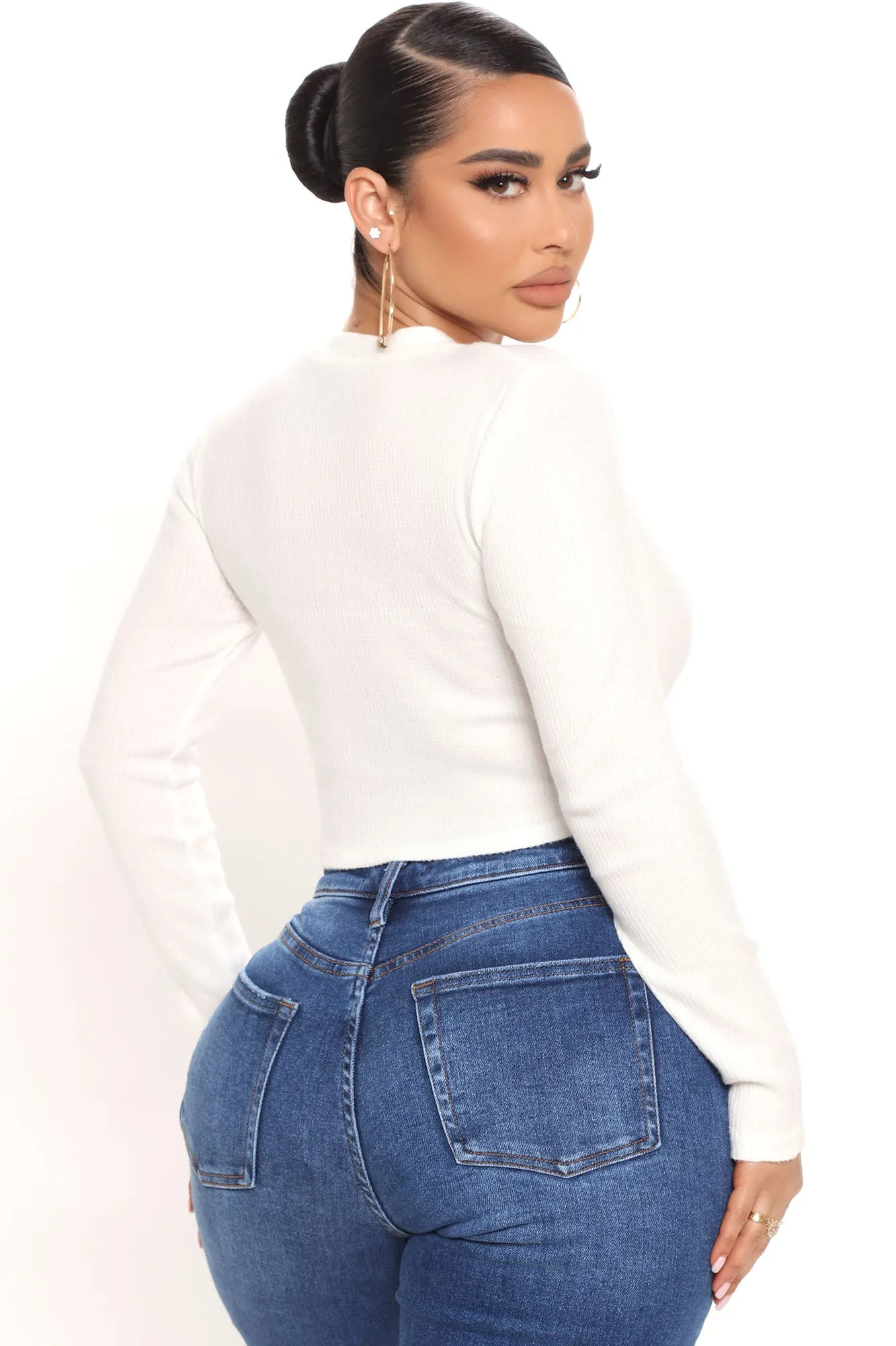 Aria Ribbed Top - Ivory
