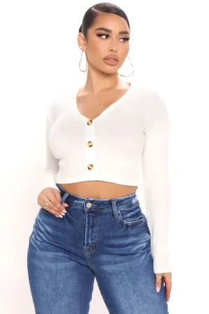 Aria Ribbed Top - Ivory