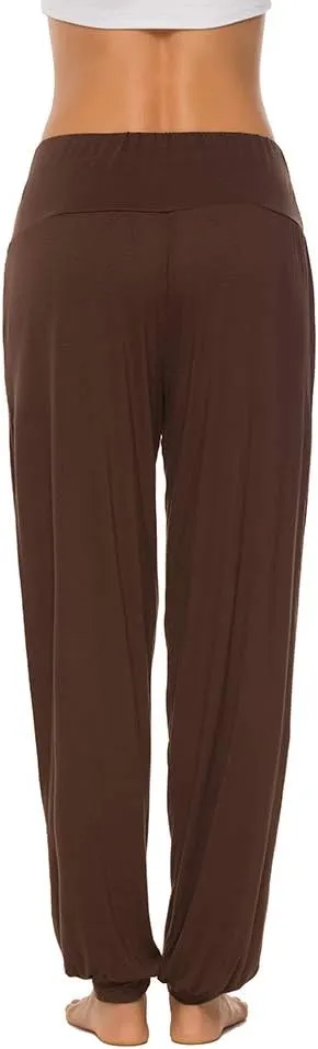 AvaCostume Womens Harem Yoga Pants Side Slit Sport Workout Sweatpants