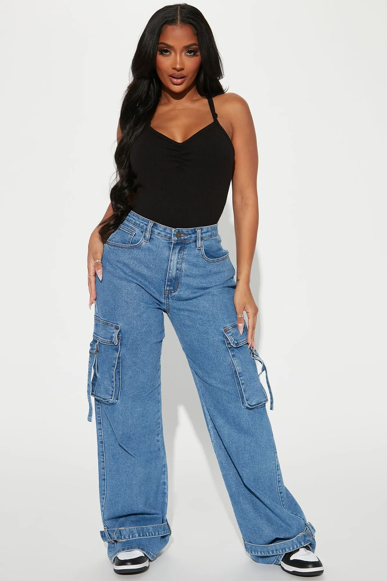 Back Together Ribbed Bodysuit - Black