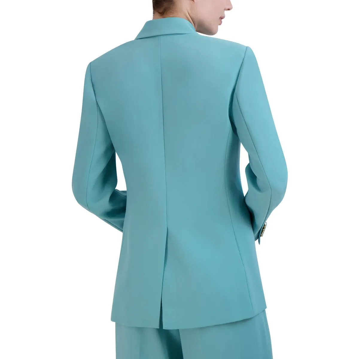 BCBGMAXAZRIA Womens Embellished Long Sleeve Double-Breasted Blazer