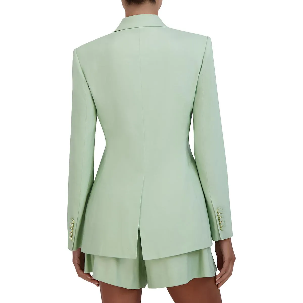 BCBGMAXAZRIA Womens Linen Blend Long Sleeve Double-Breasted Blazer