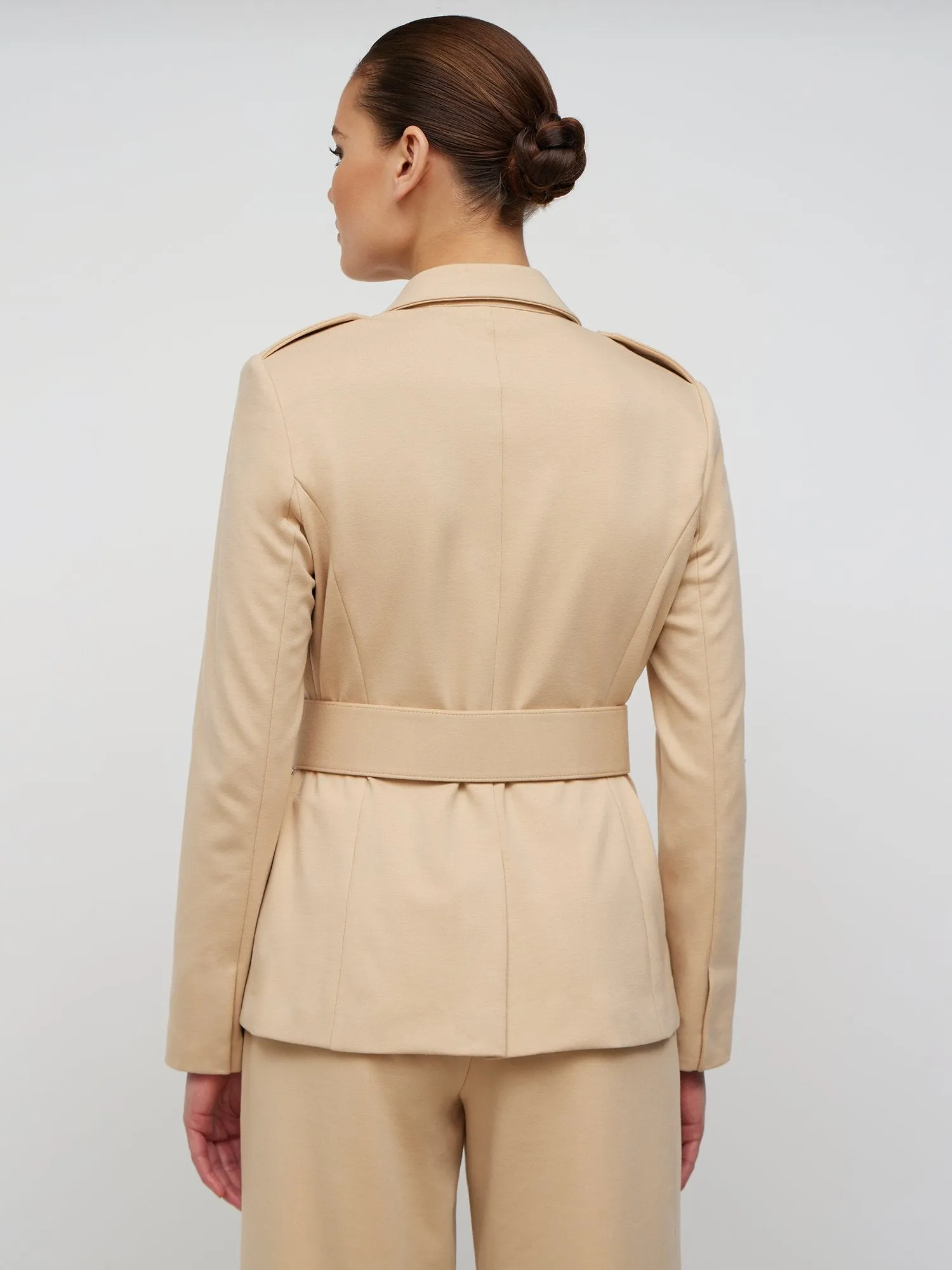 Belted Double-Breasted Ponte Blazer - Superflex