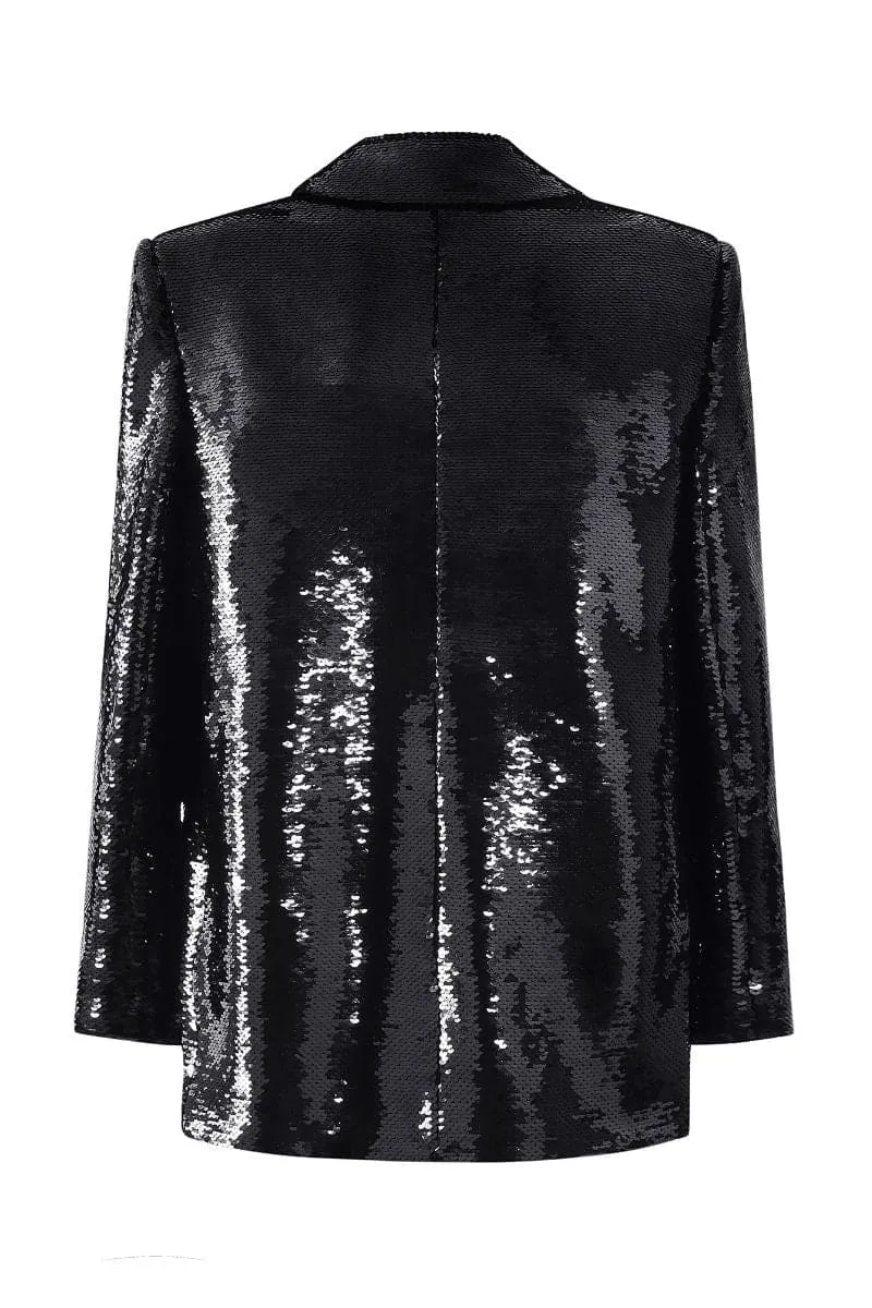 BLACK JADE SEQUIN BLAZER