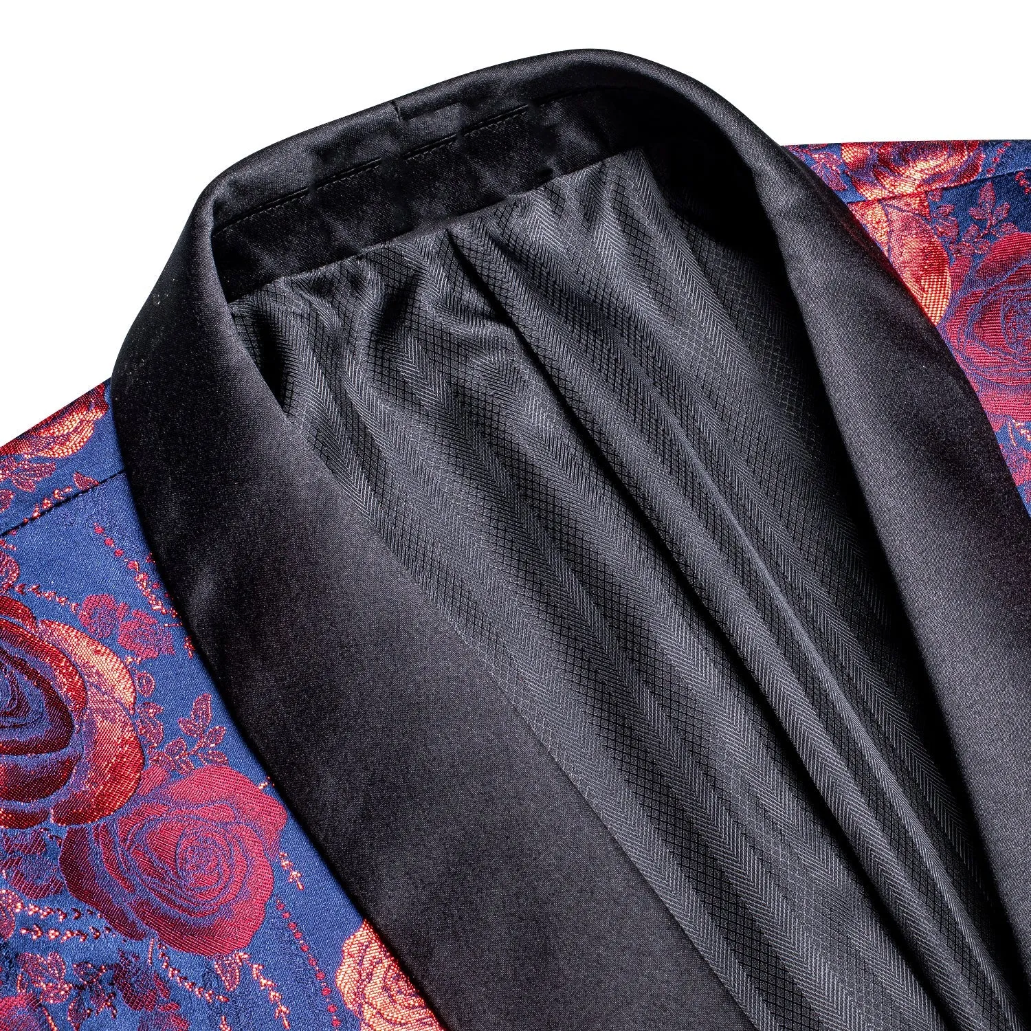 Blue and Red Floral Tuxedo Jacket
