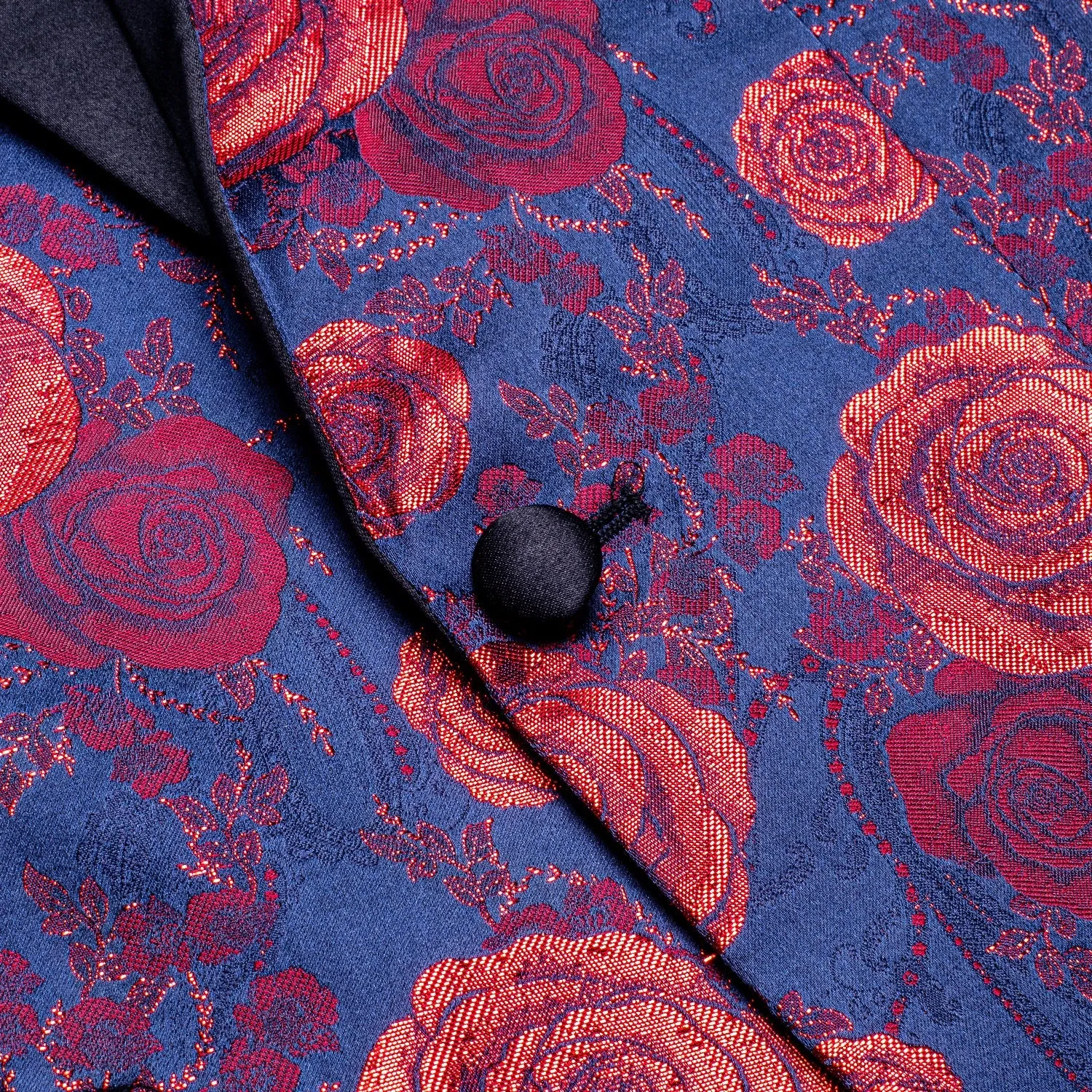 Blue and Red Floral Tuxedo Jacket