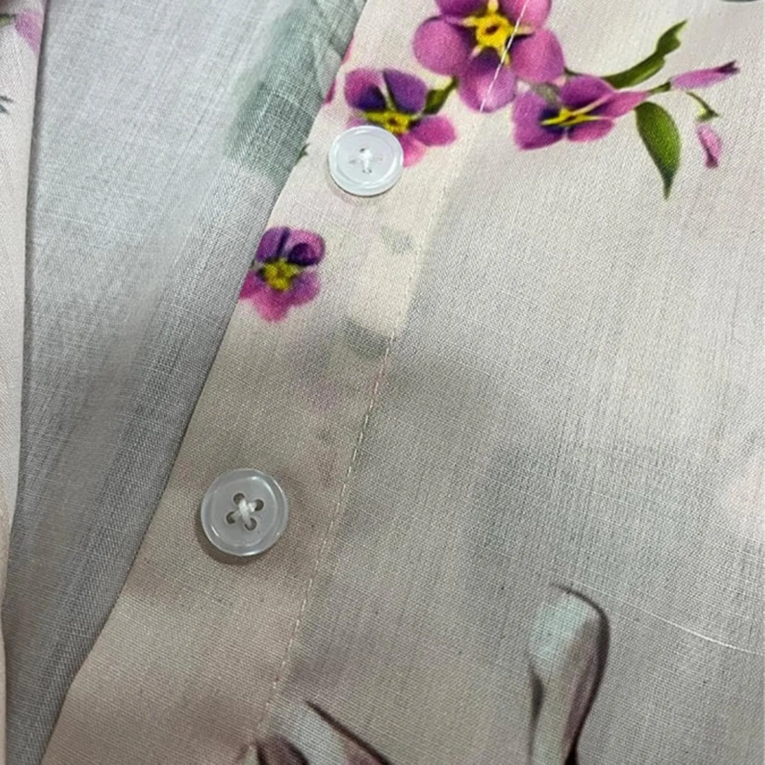 Boho Dresses for Women Linen Short Sleeve Lapel Collar Floral Midi Dress Button Lace-Up A Line Casual Flowy Outfits