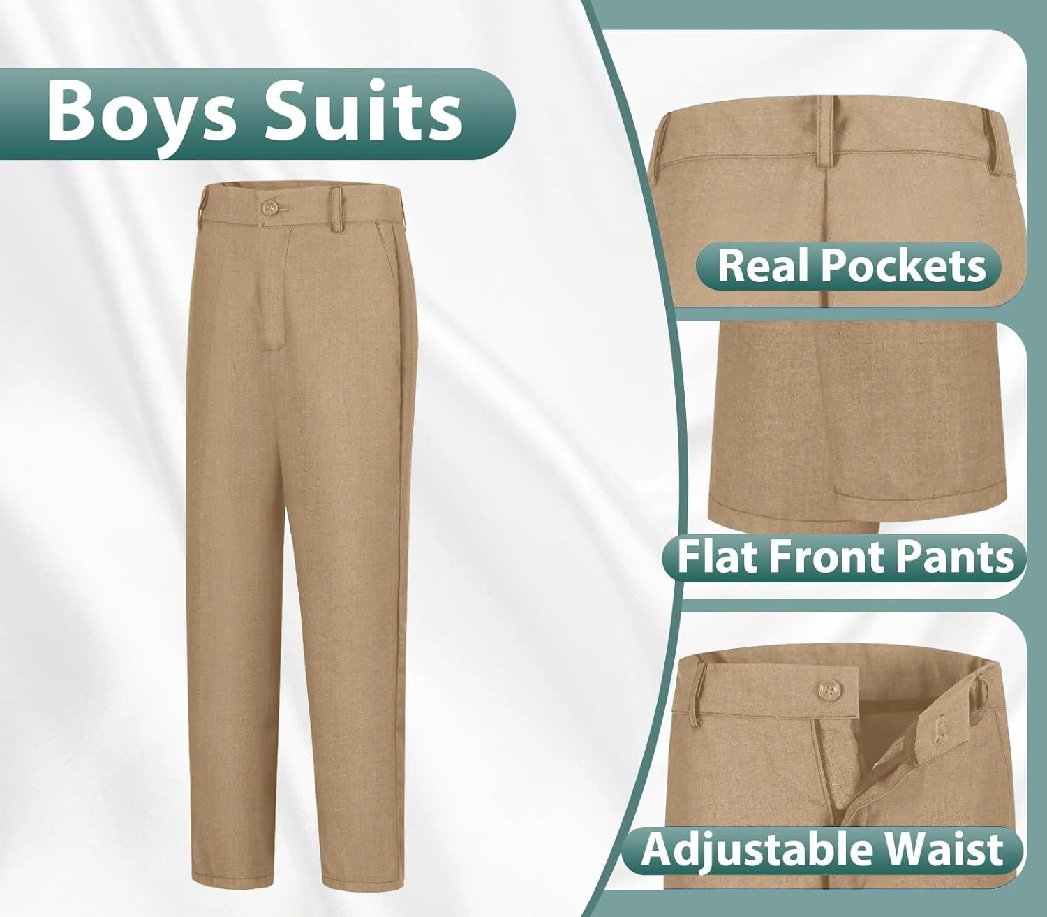 Boys Suits 3 Piece Slim Fit Suit Set Dresswear Ring Bearer Outfit for Boy