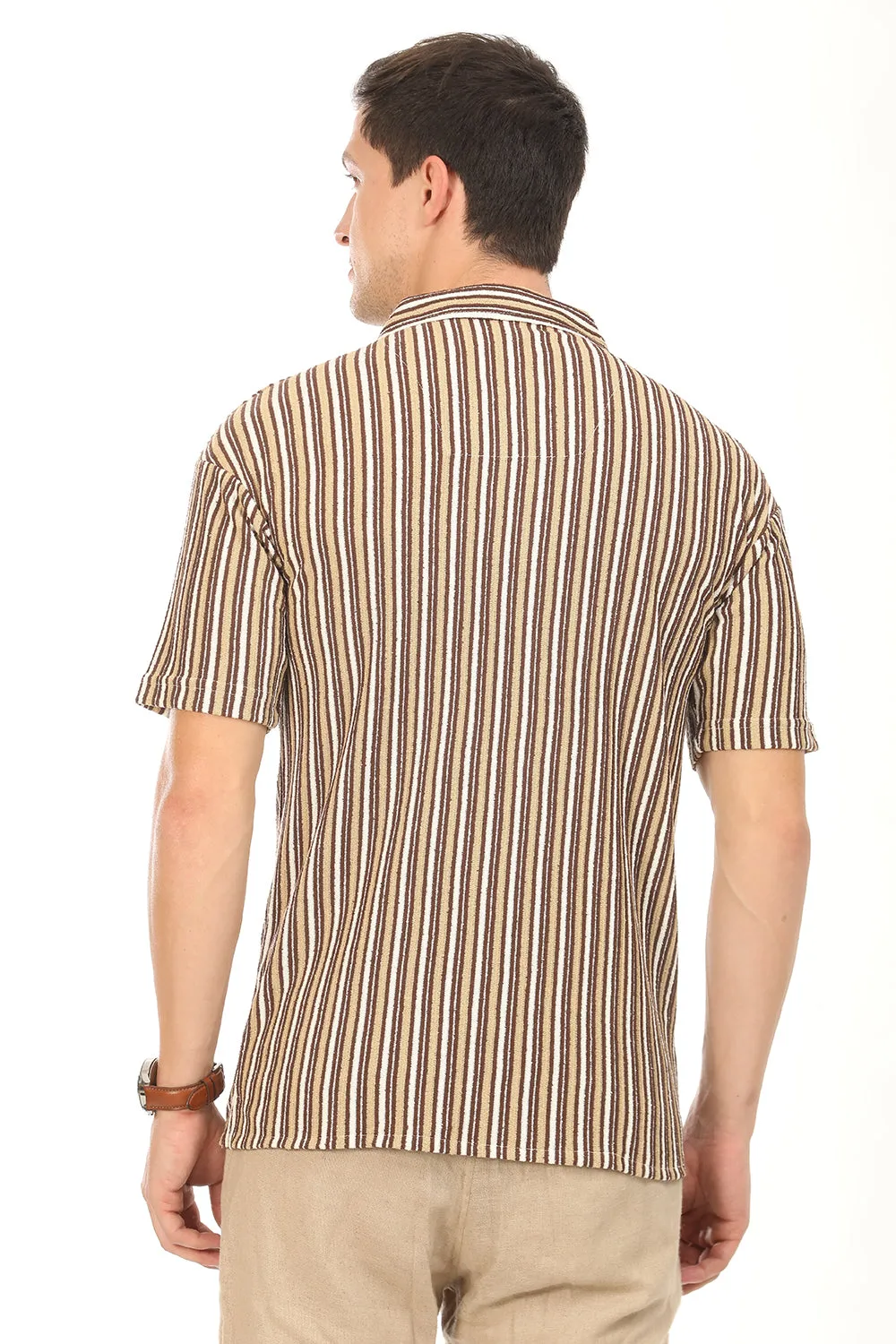 Brown Beach wear Cuban Shirt