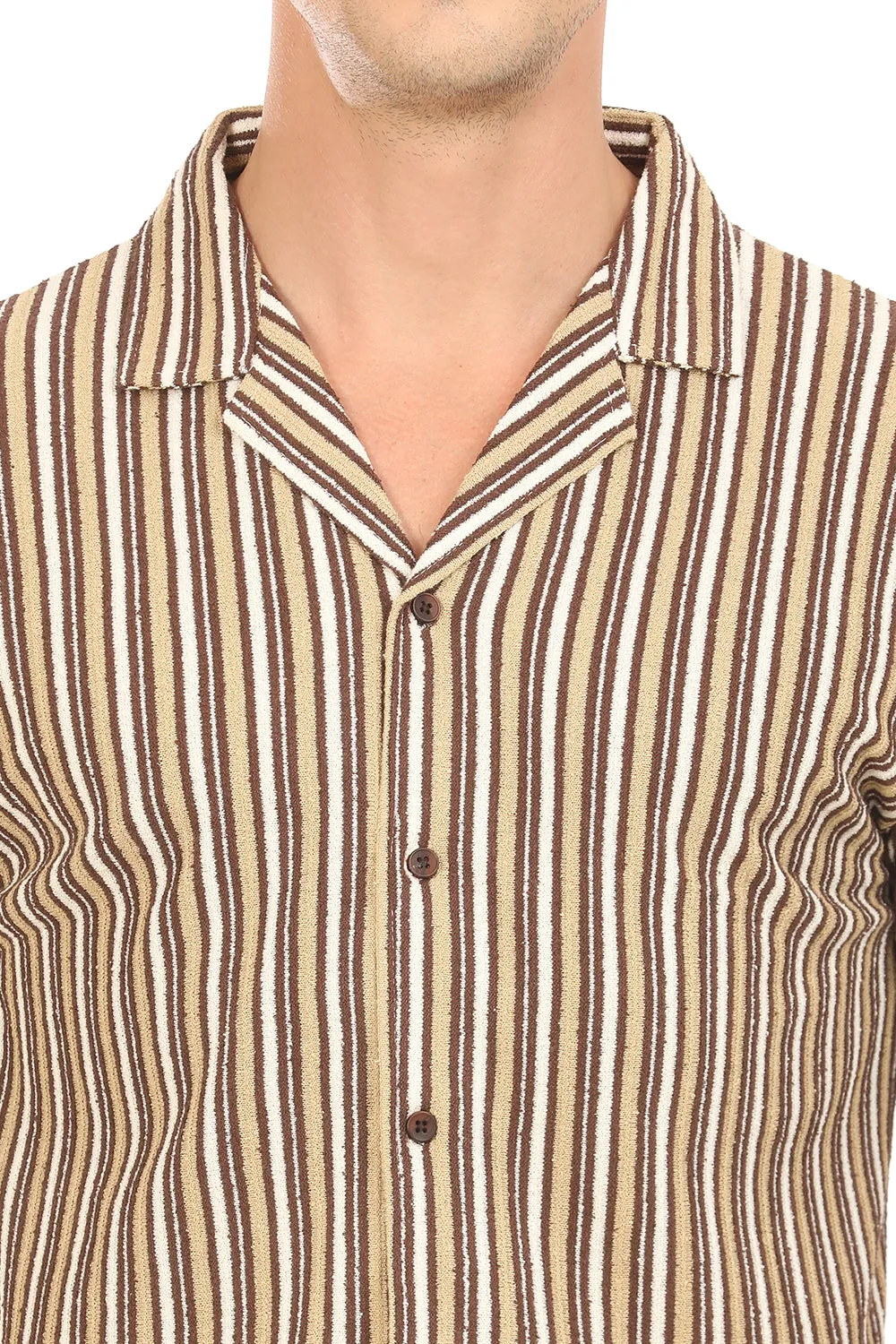 Brown Beach wear Cuban Shirt