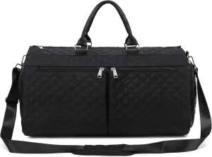 Carry on Garment Bag with Cam Lock Slider Zippers & Waterproof Toiletry Compartment, 2-in-1 Convertible Travel Duffel Bag & Hanging Suit Bag with Shoe Pouch for Men & Women