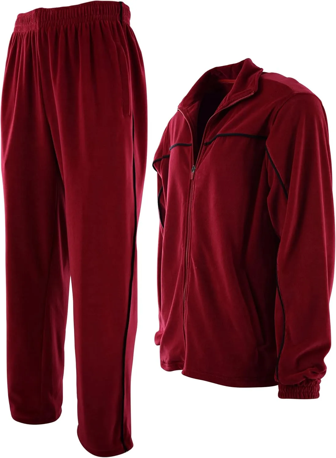 ChoiceApparel Mens Velour Tracksuit with Zippered Pockets