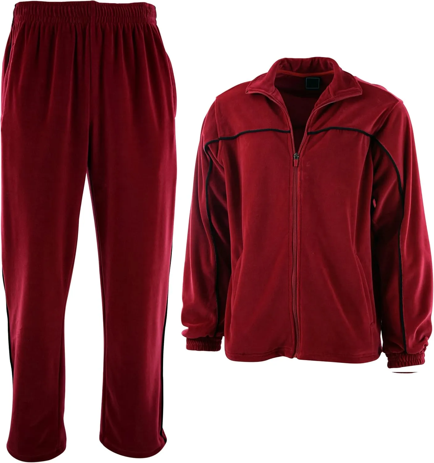ChoiceApparel Mens Velour Tracksuit with Zippered Pockets
