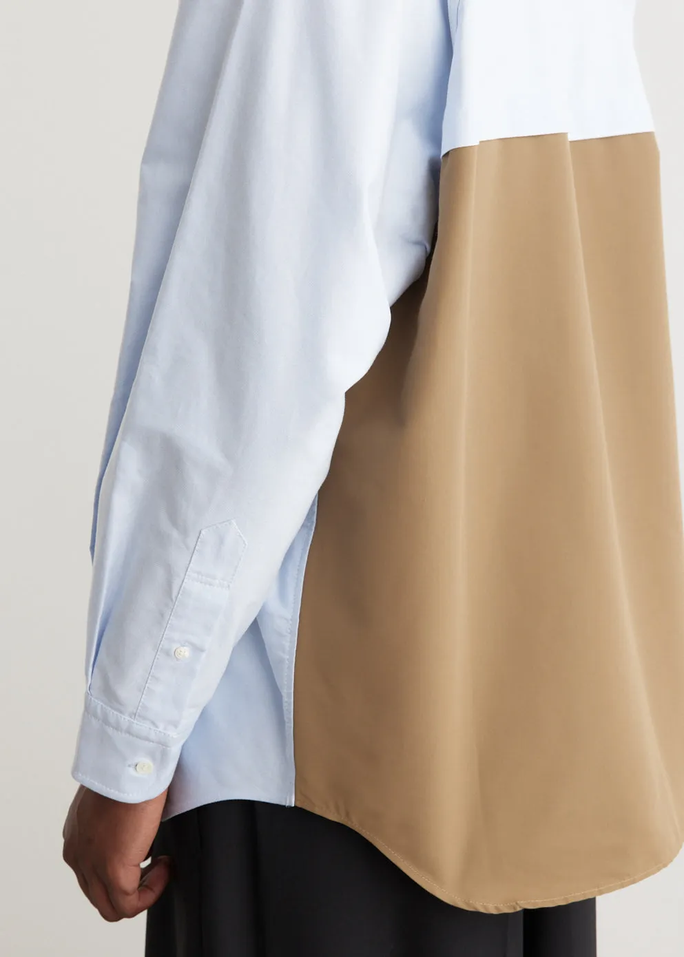 Contrast Back Panel Cotton Oxford Shirt