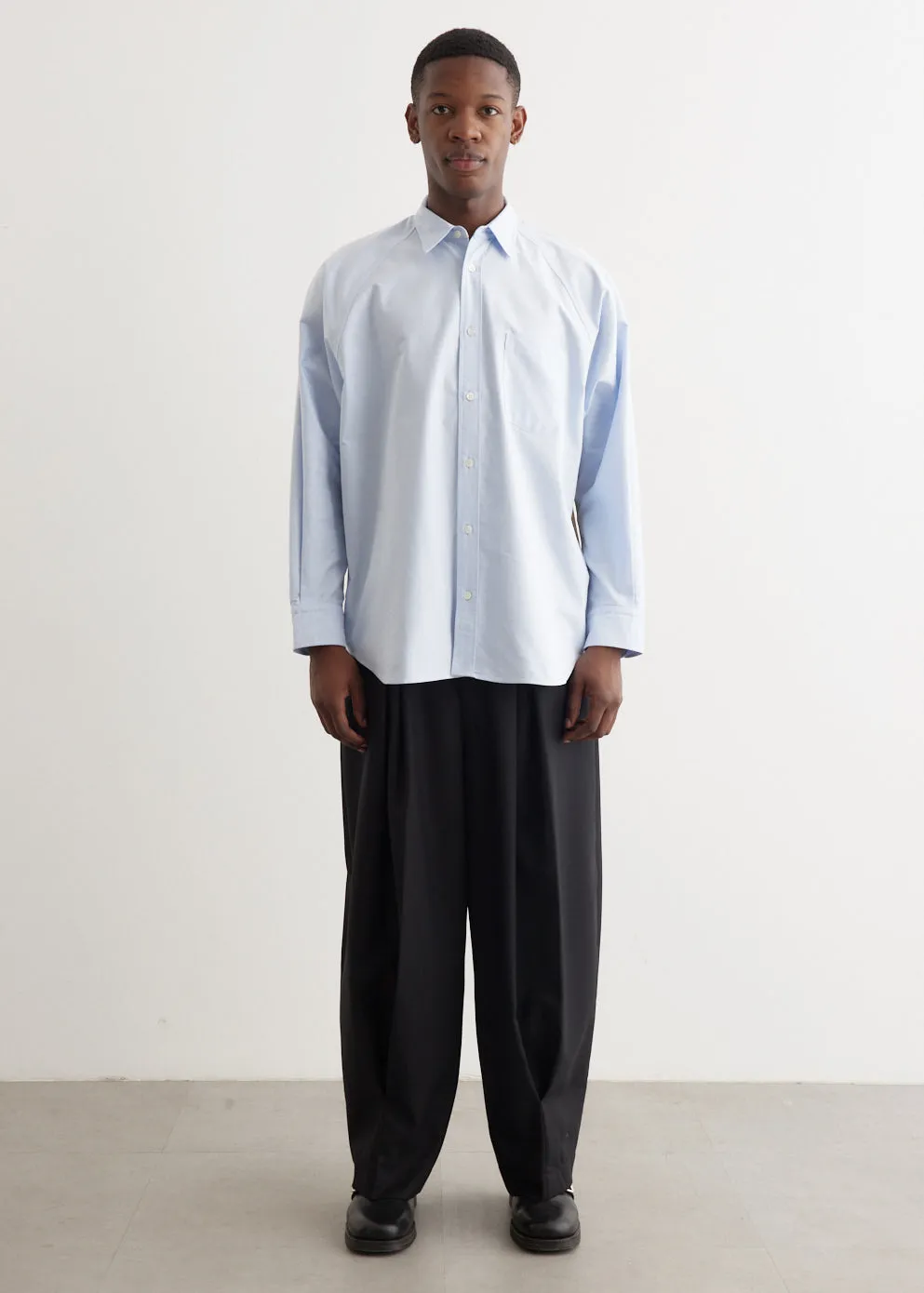 Contrast Back Panel Cotton Oxford Shirt