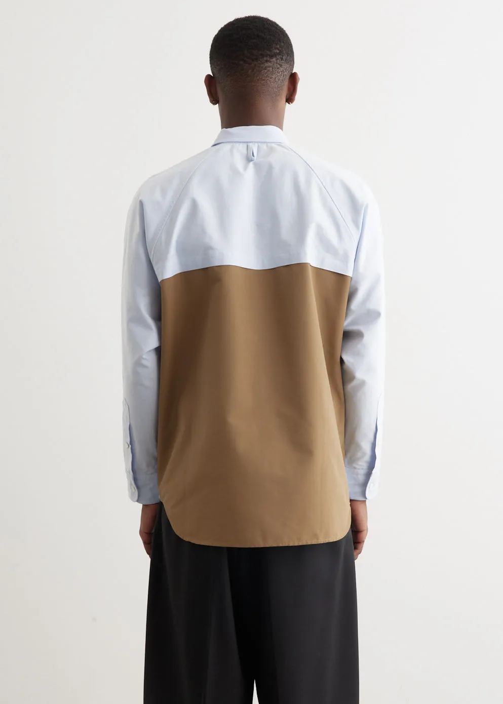 Contrast Back Panel Cotton Oxford Shirt