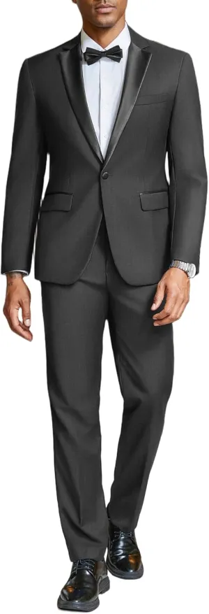COOFANDY Mens Tuxedo Suit Set Slim Fit 2 Piece One Button Blazer Jacket Pants for Wedding,Dinner,Prom