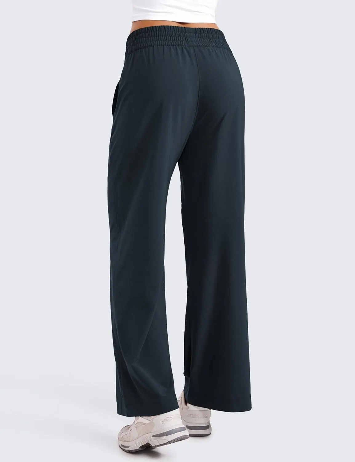 CRZ YOGA Lightweight Wide Leg Pants for Women 30" High Waisted Casual Lounge Travel Work Sweatpants Loose Fit Summer