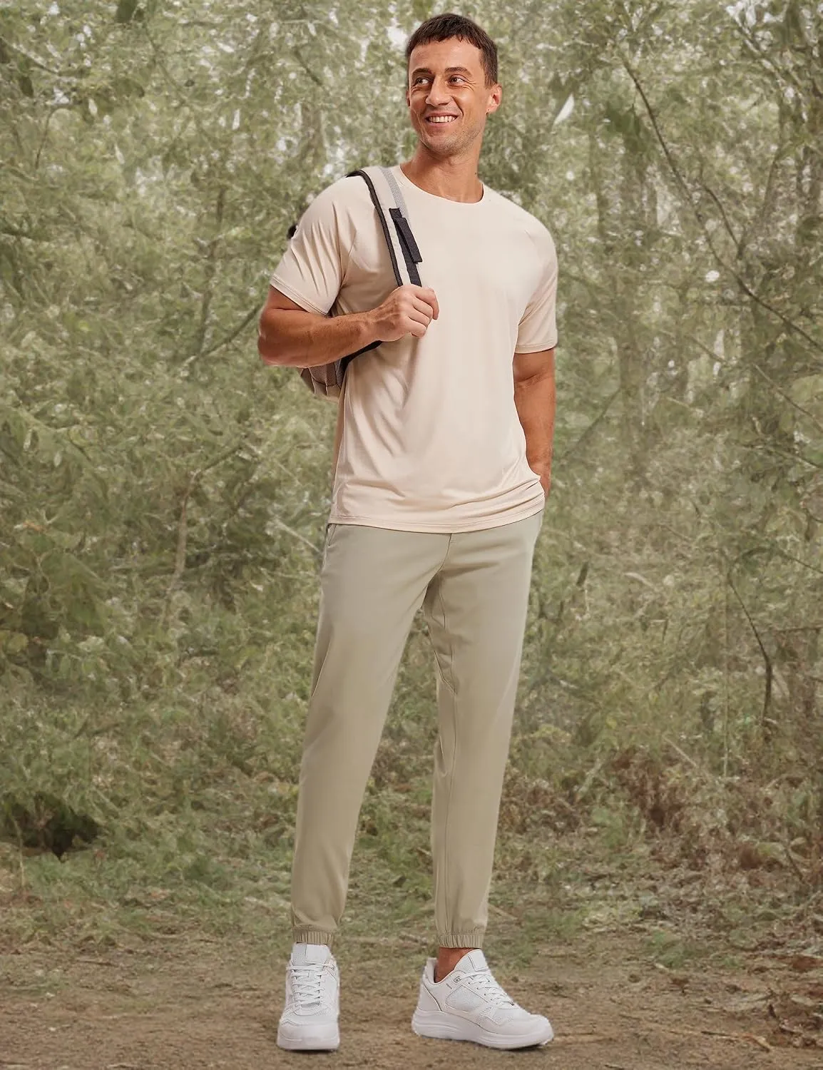 CRZ YOGA Mens 4-Way Stretch Golf Joggers with Pockets 30"/32" - Track Gym Athletic Workout Hiking Pants