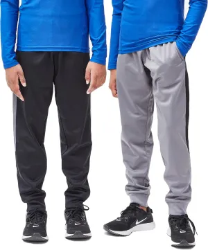 DEVOPS Boys Active Performance Workout Athletic Training Pants [2 Pack]