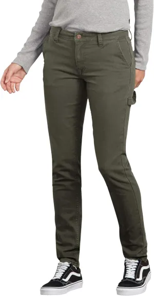Dickies Women's Slim Straight Stretch Duck Carpenter Pant