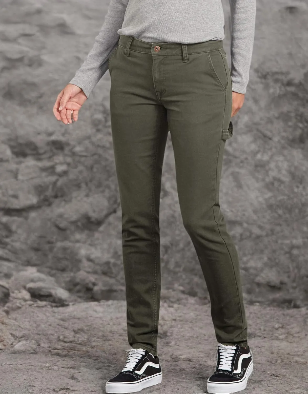 Dickies Women's Slim Straight Stretch Duck Carpenter Pant