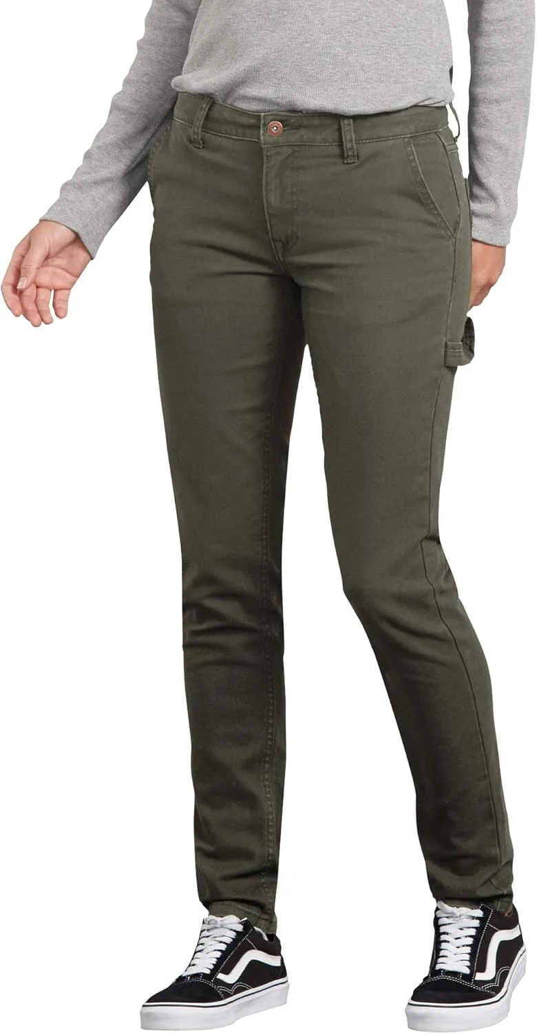Dickies Women's Slim Straight Stretch Duck Carpenter Pant