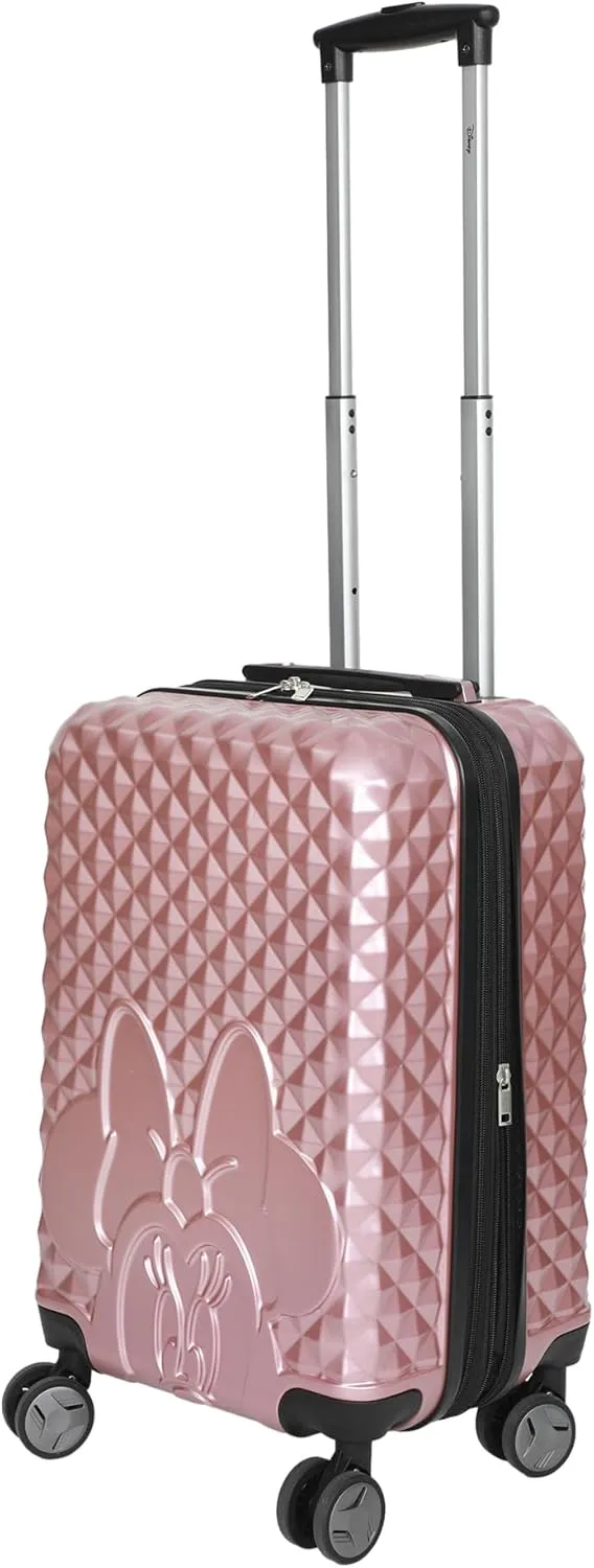 Disney Minnie Mouse Rose Gold 20" Carry-On Luggage With Wheels And Retractable Handle