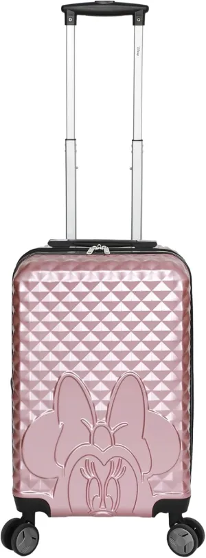 Disney Minnie Mouse Rose Gold 20" Carry-On Luggage With Wheels And Retractable Handle