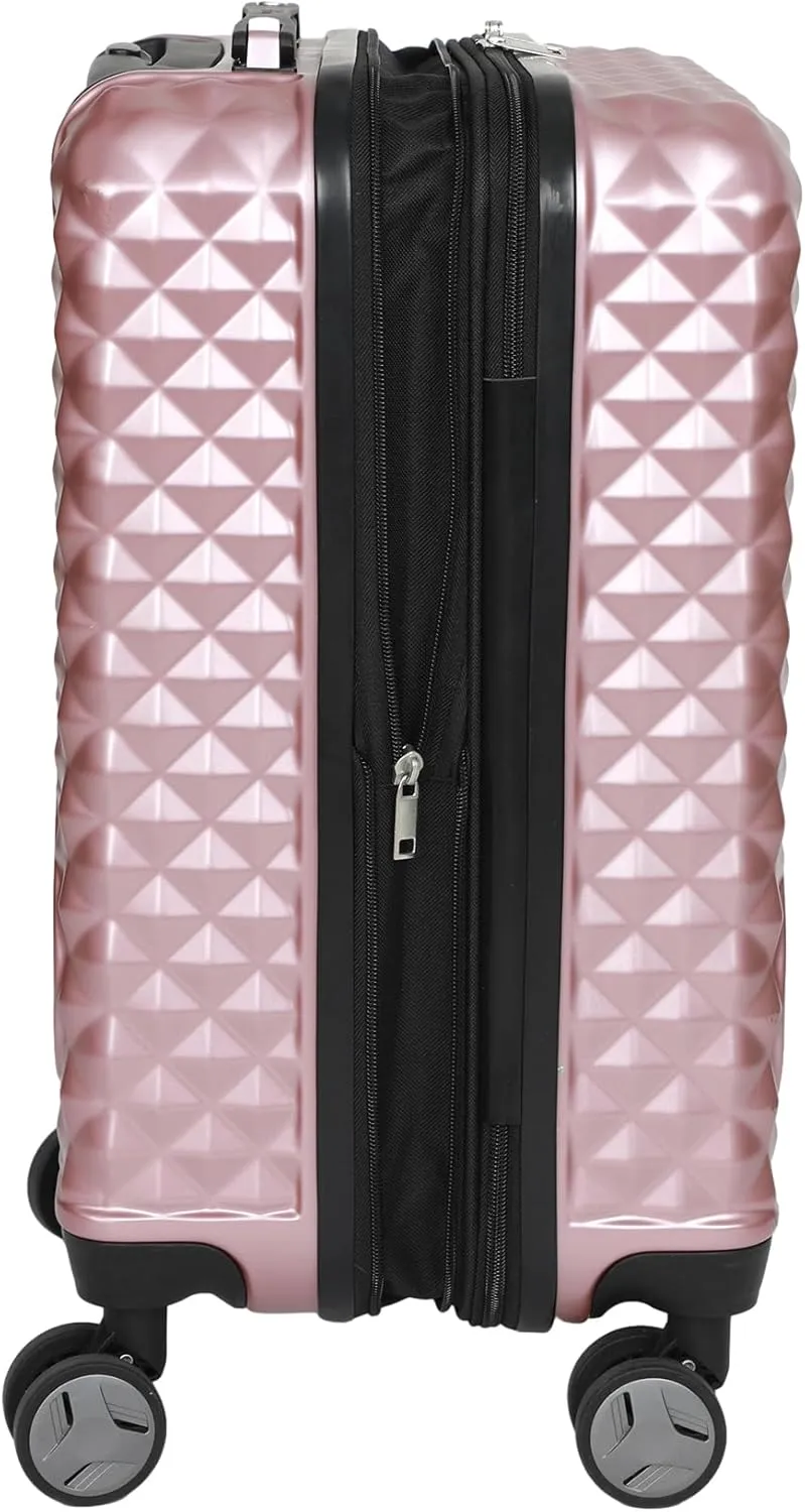 Disney Minnie Mouse Rose Gold 20" Carry-On Luggage With Wheels And Retractable Handle