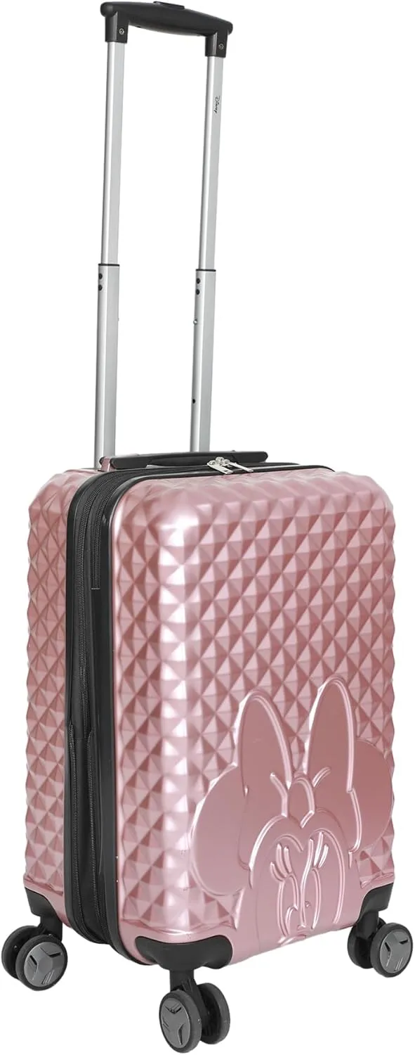 Disney Minnie Mouse Rose Gold 20" Carry-On Luggage With Wheels And Retractable Handle