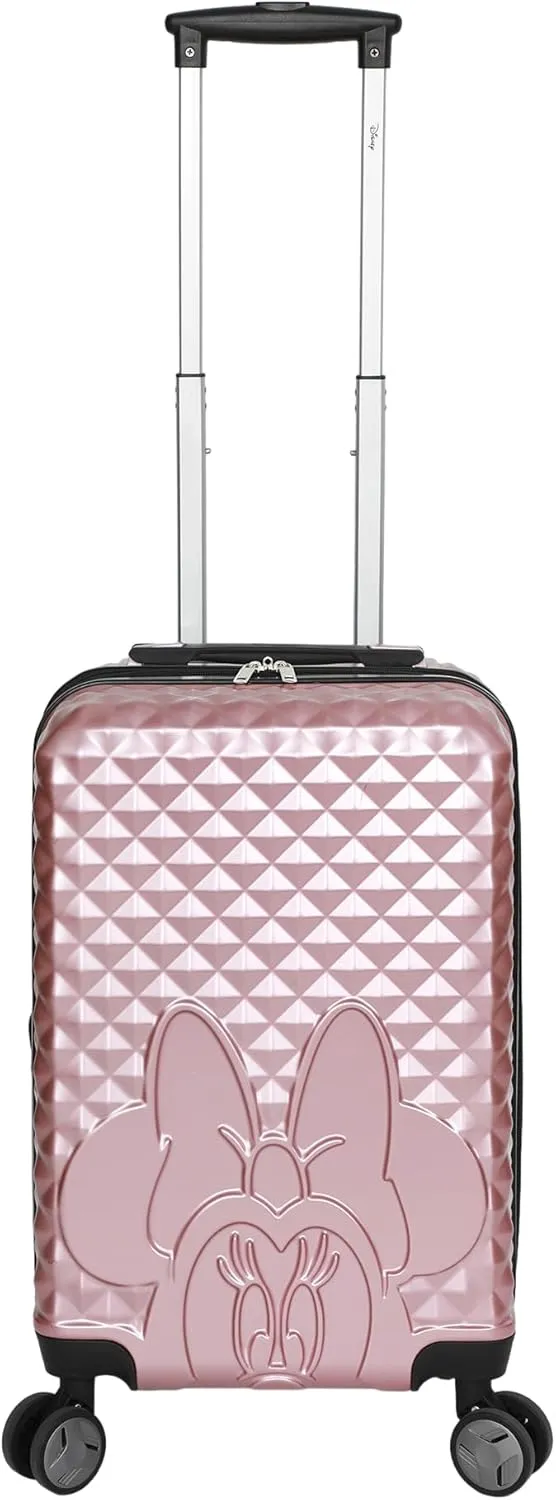 Disney Minnie Mouse Rose Gold 20" Carry-On Luggage With Wheels And Retractable Handle
