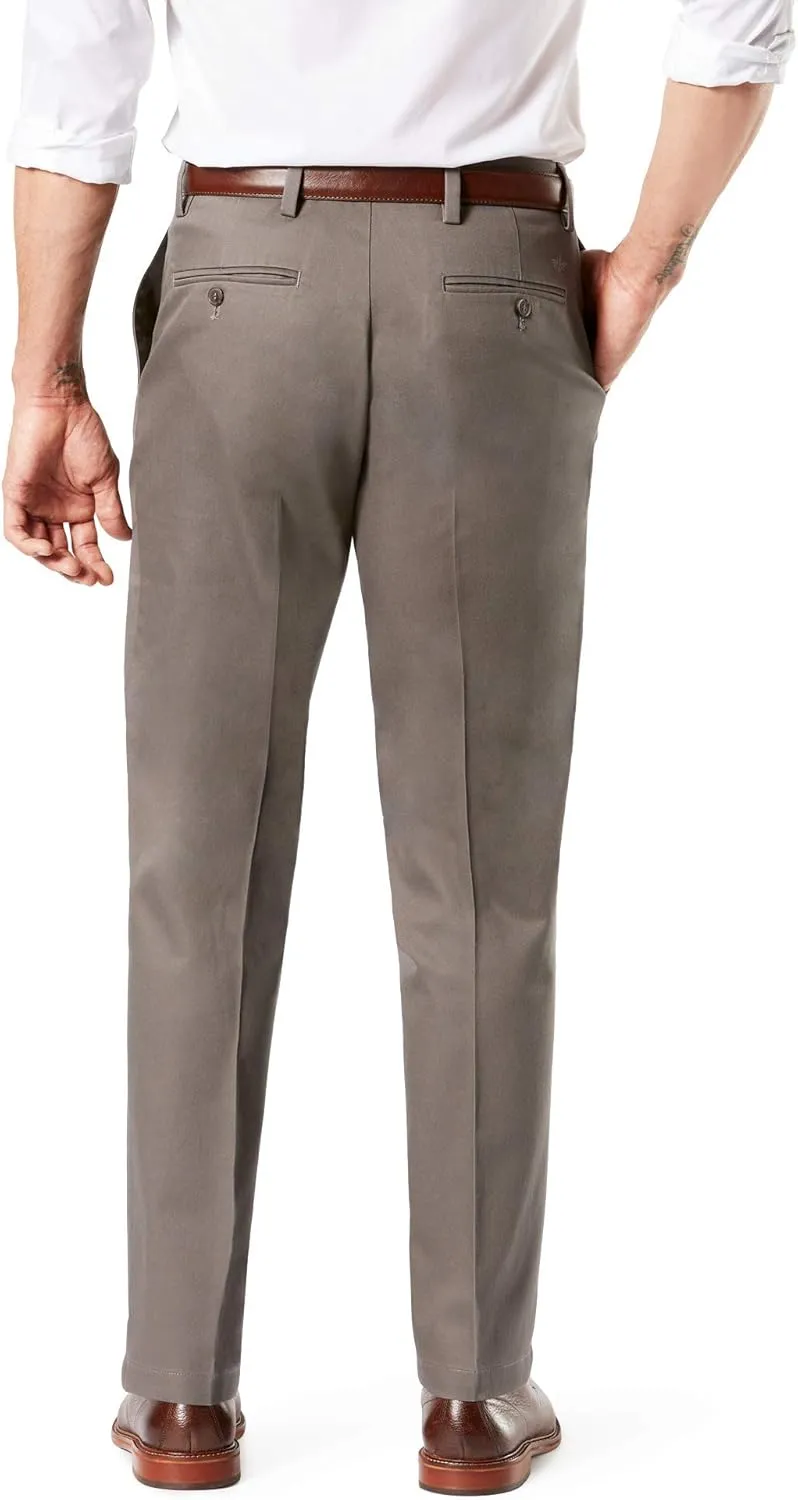 Dockers Men's Straight Fit Signature Lux Cotton Stretch Khaki Pant Creased