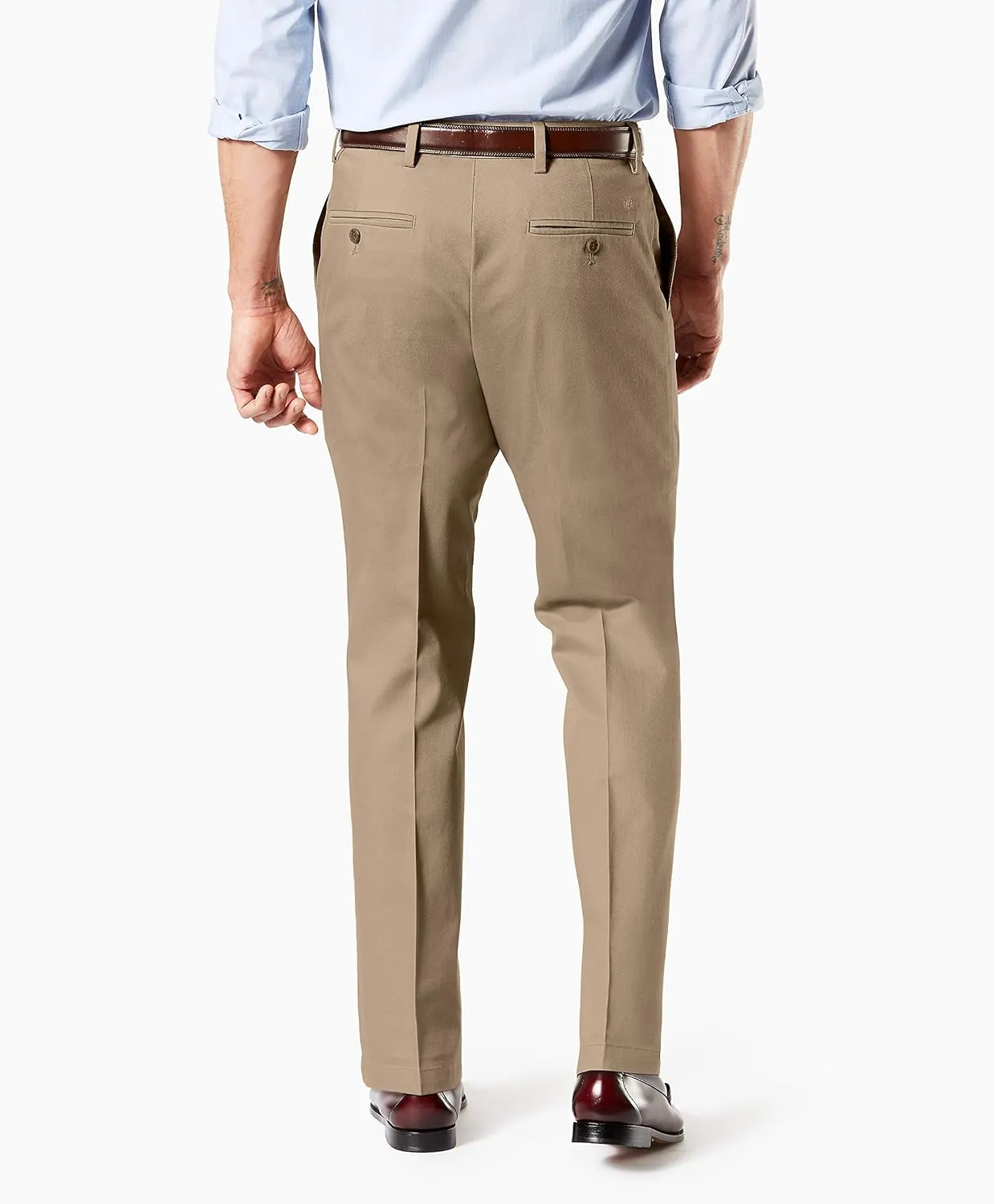 Dockers Men's Straight Fit Signature Lux Cotton Stretch Khaki Pant Creased