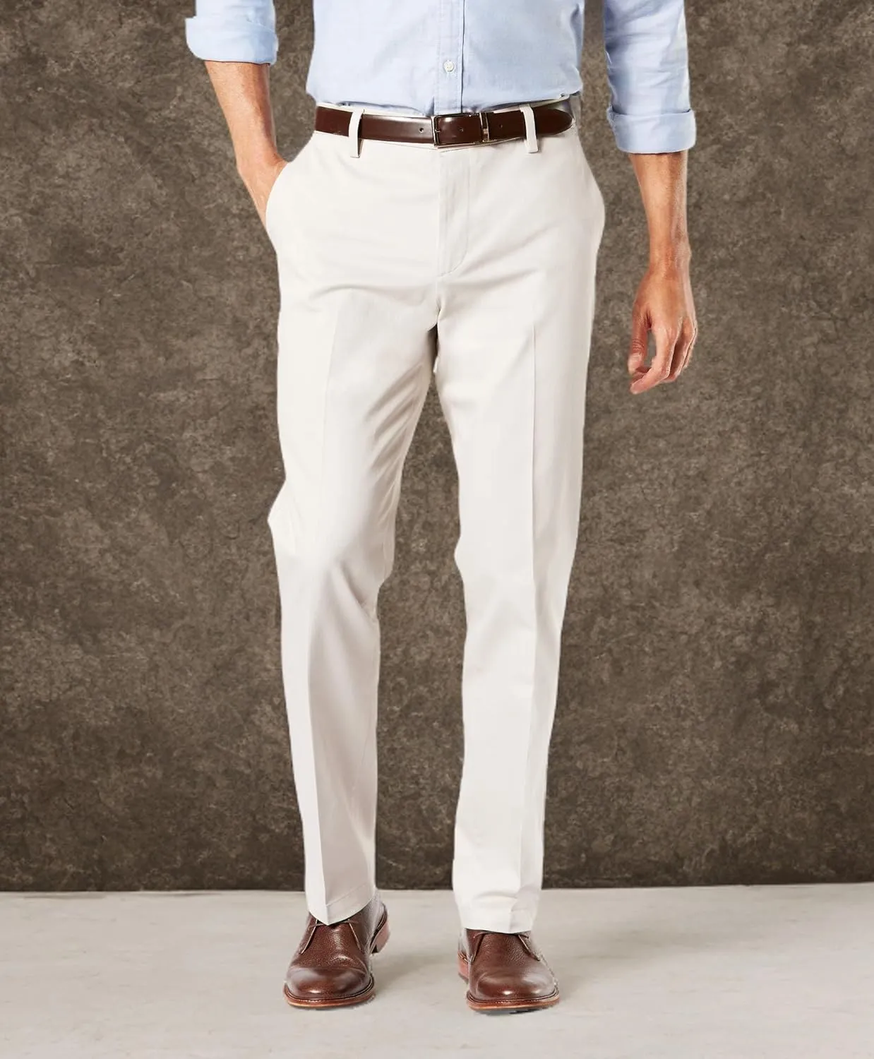 Dockers Men's Straight Fit Signature Lux Cotton Stretch Khaki Pant Creased