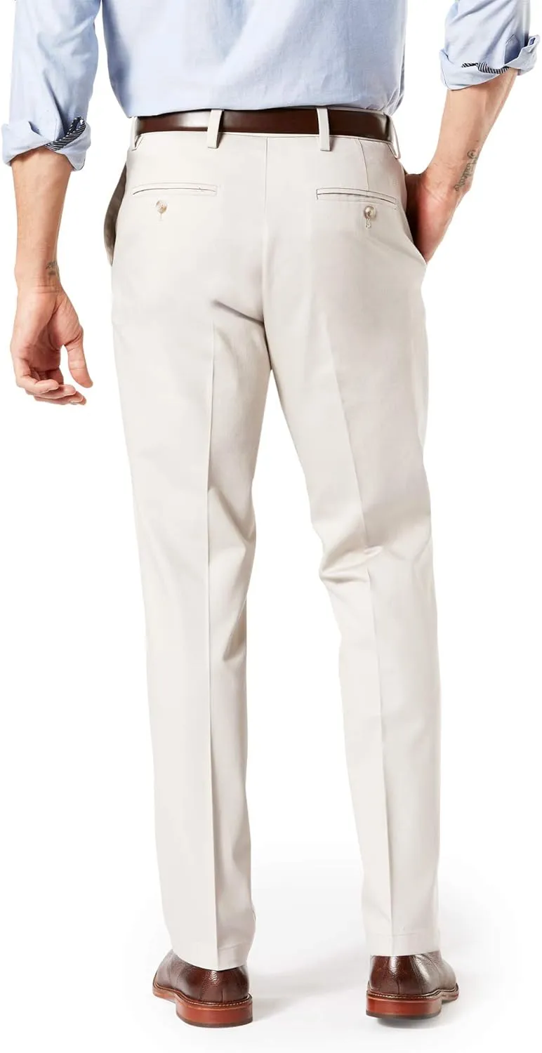 Dockers Men's Straight Fit Signature Lux Cotton Stretch Khaki Pant Creased