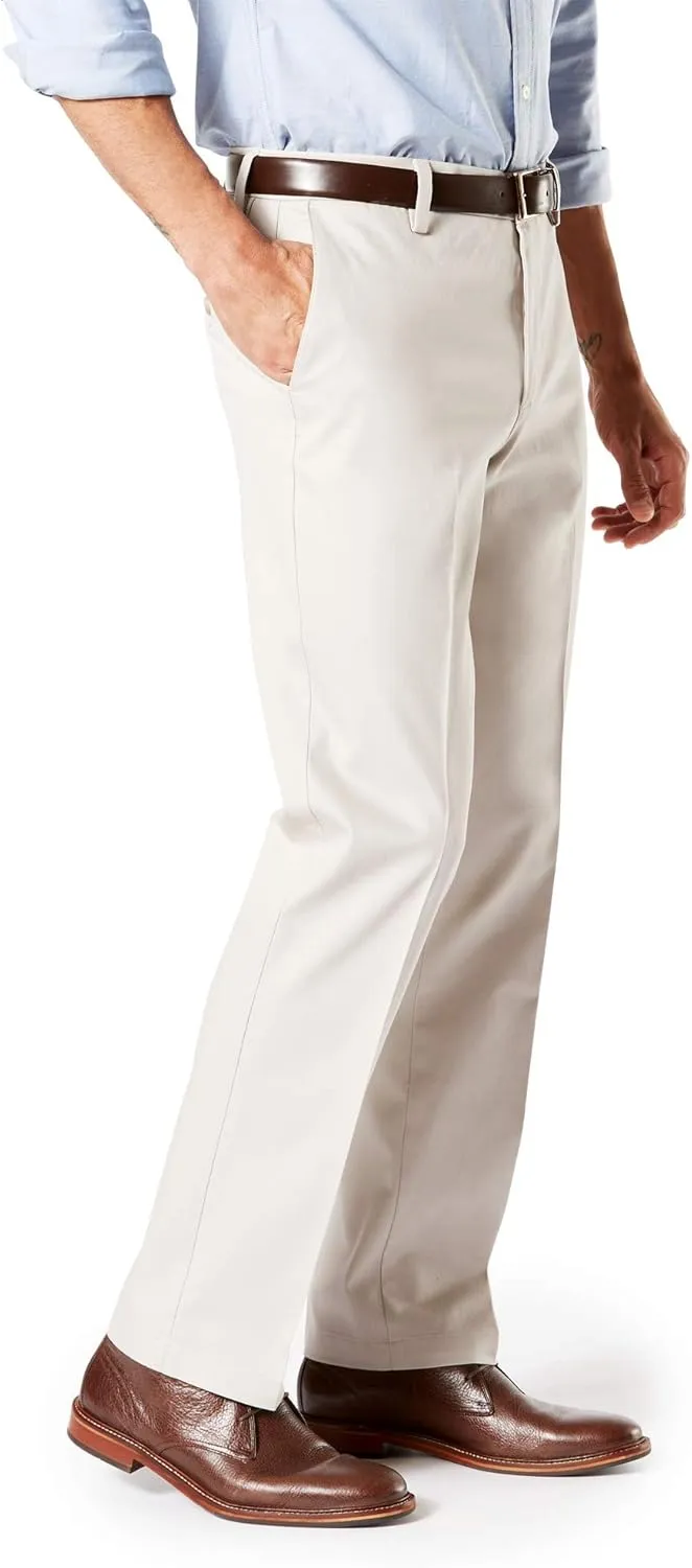 Dockers Men's Straight Fit Signature Lux Cotton Stretch Khaki Pant Creased