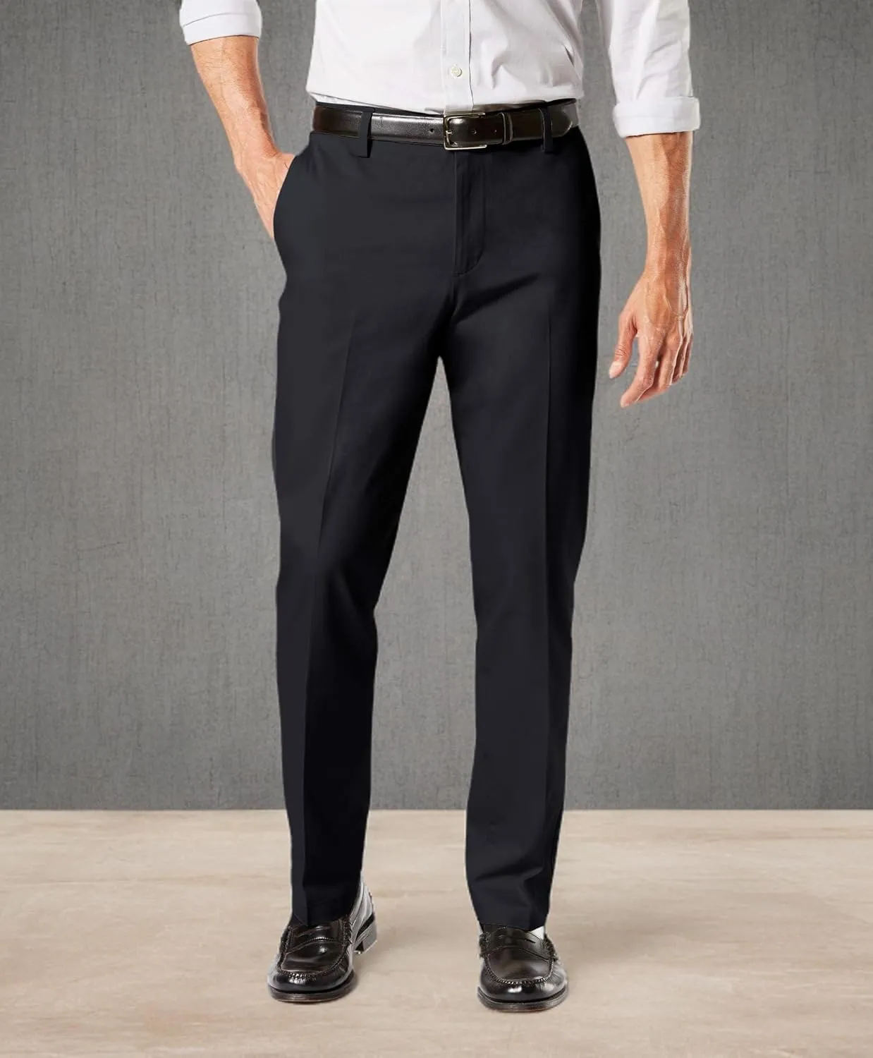 Dockers Men's Straight Fit Signature Lux Cotton Stretch Khaki Pant Creased