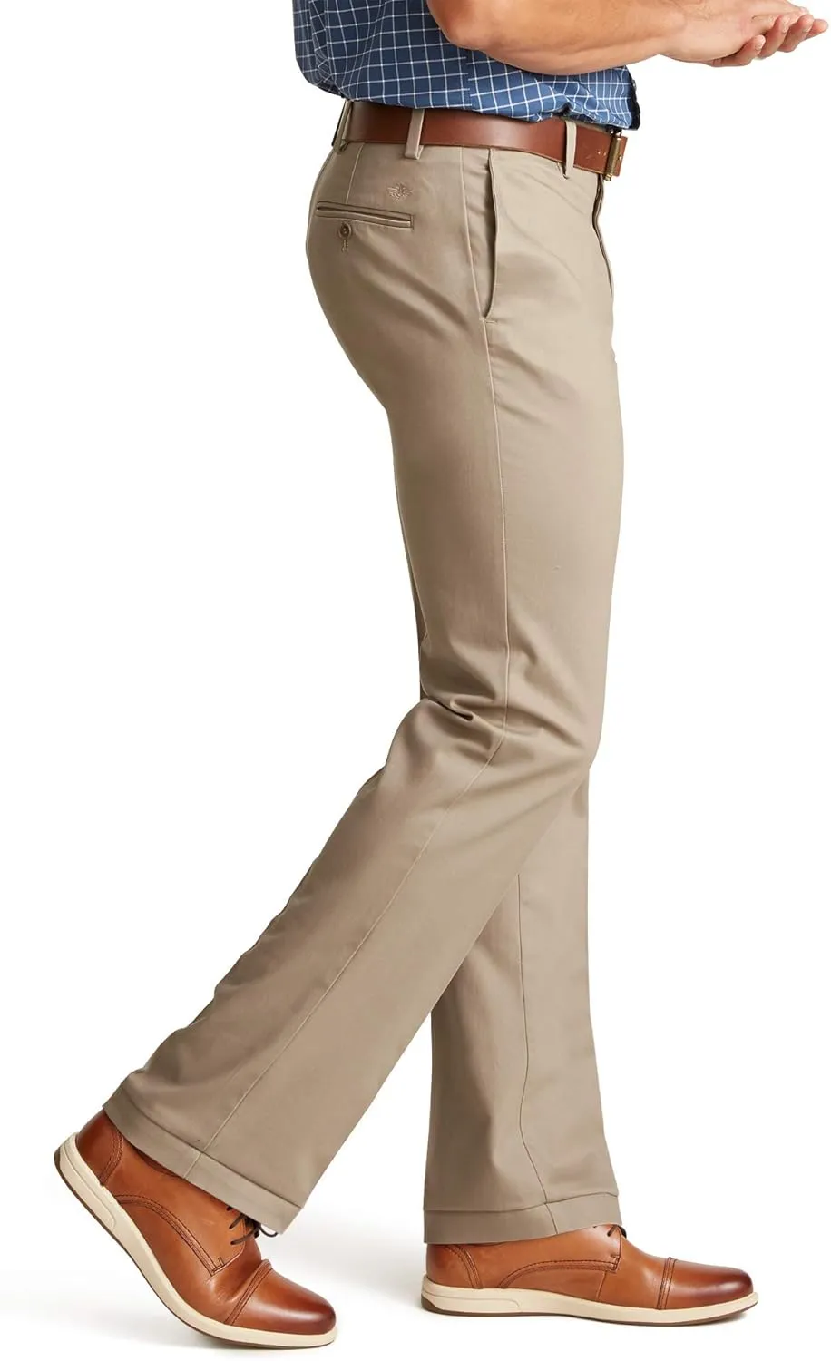 Dockers Men's Straight Fit Signature Lux Cotton Stretch Khaki Pant Creased