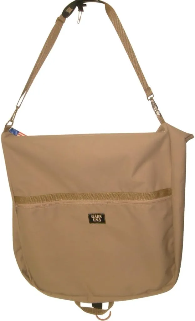 Garment Bag, Ladies Dress Length 46" Garment Bag, Carry-On Size Bag, Made In USA. (Beige)