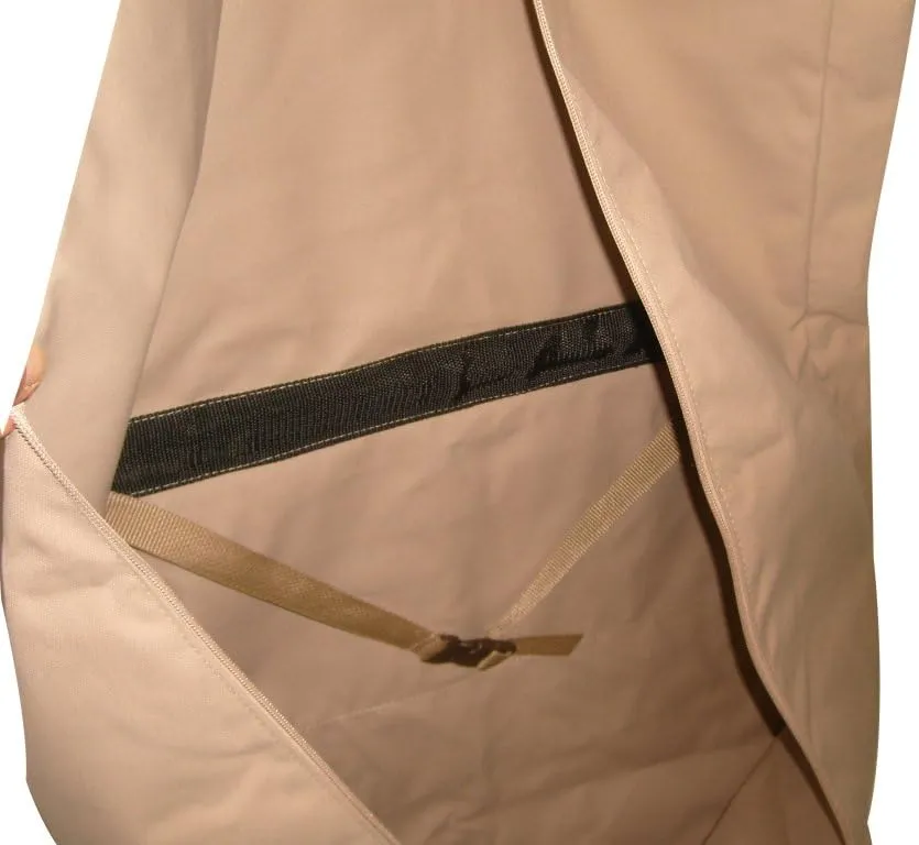 Garment Bag, Ladies Dress Length 46" Garment Bag, Carry-On Size Bag, Made In USA. (Beige)