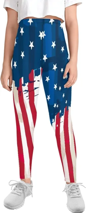 Girls' High Waisted Leggings Full Length Workout Yoga Pants Sports for Kids 4-13 Years